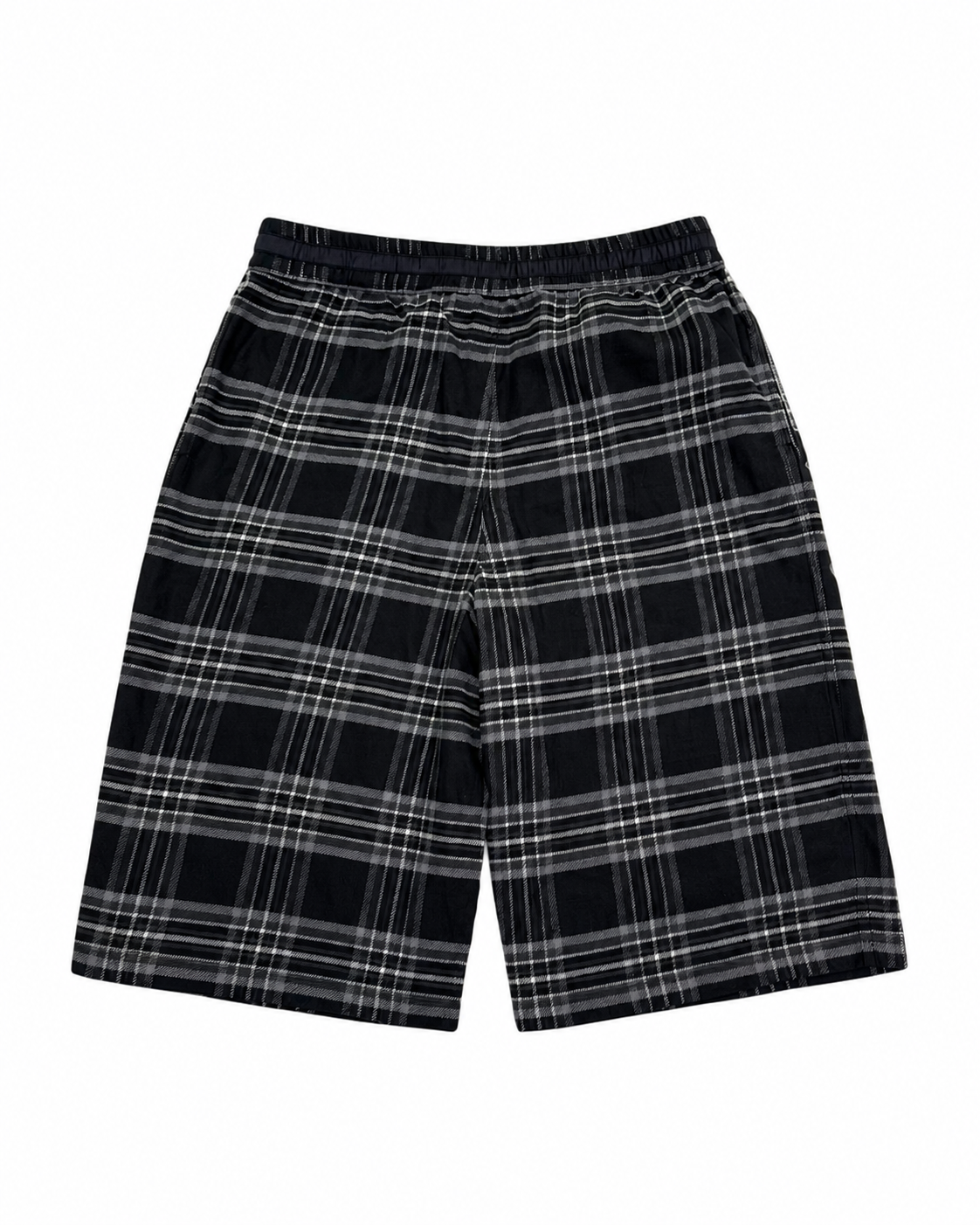 Designer archive flannel plaid cropped pants back view