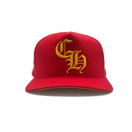 Chrome Hearts 22K Gold Diamond Cross Button Embroidered Baseball Cap