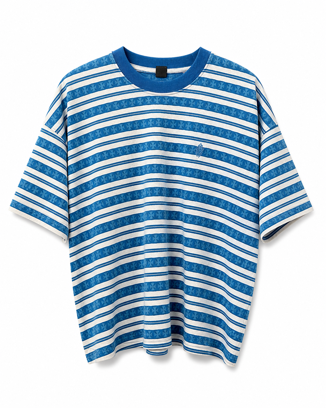 Chrome Hearts blue striped short sleeve shirt - H.K.Studio