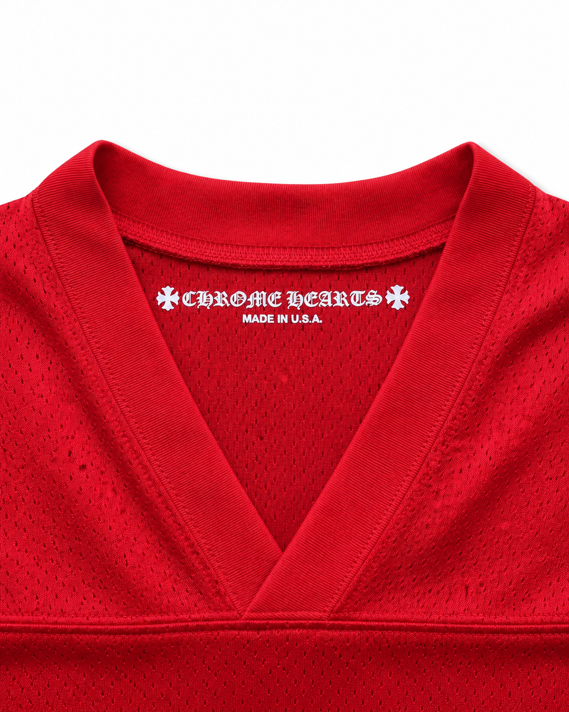 Chrome Hearts red hockey jersey back view