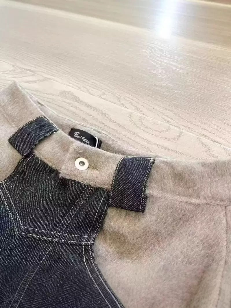 Felix Regem patchwork jeans waistband detail
